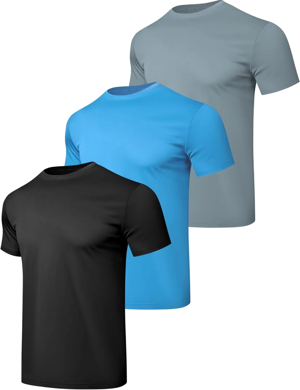 1/5 Pack Workout Shirts for Men Athletic Running Gym Quick Dry Short Sleeve Performance Moisture Wicking T Shirt