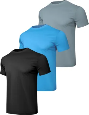 1/5 Pack Workout Shirts for Men Athletic Running Gym Quick Dry Short Sleeve Performance Moisture Wicking T Shirt