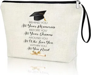 2025 Graduation Gift for Her- Graduation Personalised Gift Keepsake, Class of 2025 Gift for Graduates Zipper Organize Makeup Bag Travel Cosmetic Pouch