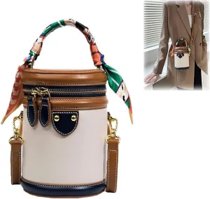 2025 New Colorblock Bucket Bag For Women,Colorblock Women, Summer Niche Design Cylinder Bag, Fashionable Crossbody for Womens