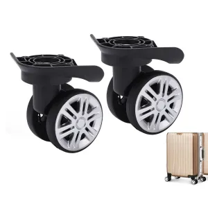 2Pcs A19 Luggage Porous Wheels Mute Double Row Wheels Suitcase Casters Lockbox Spinners Wheel Swivels Wheel Replacement Travel Customs Box Repair Accessories