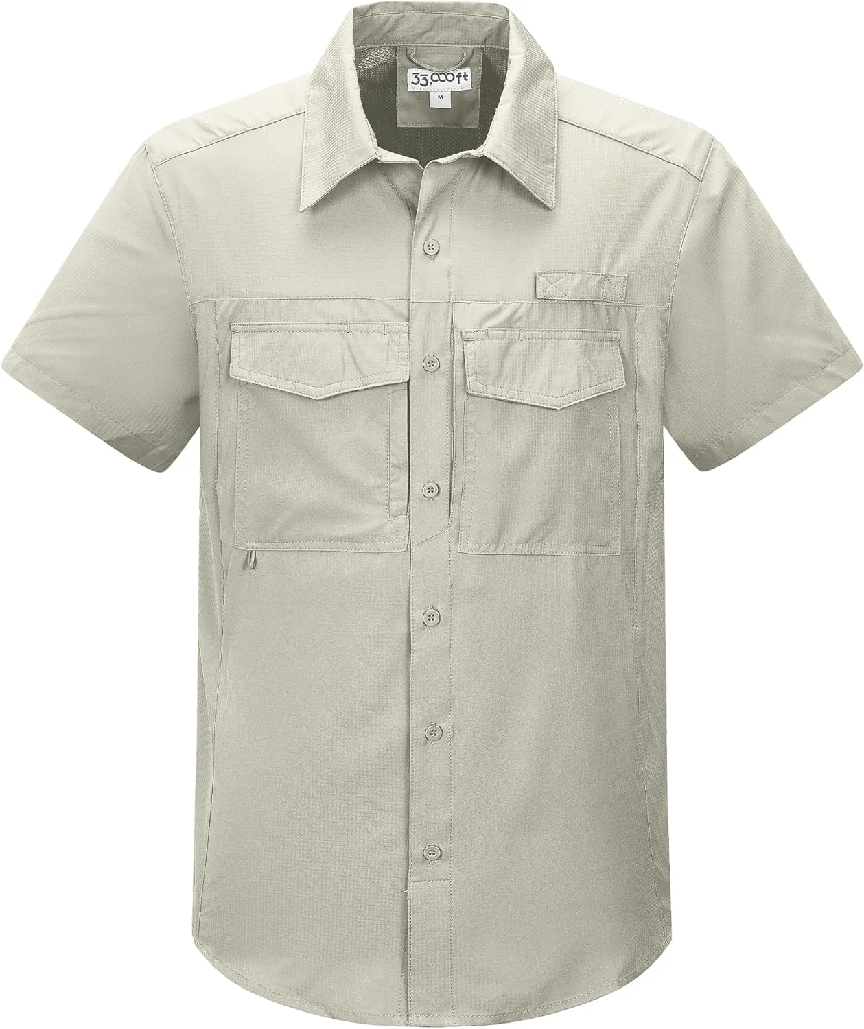 33,000ft Men's Fishing Shirts Lightweight Cool Quick Dry Sun Protection UV Short Sleeve Shirt for Casual Hiking Safari Travel