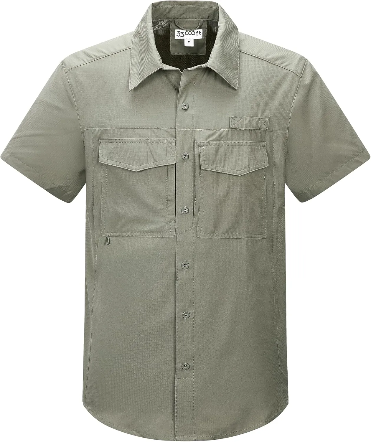 33,000ft Men's Fishing Shirts Lightweight Cool Quick Dry Sun Protection UV Short Sleeve Shirt for Casual Hiking Safari Travel