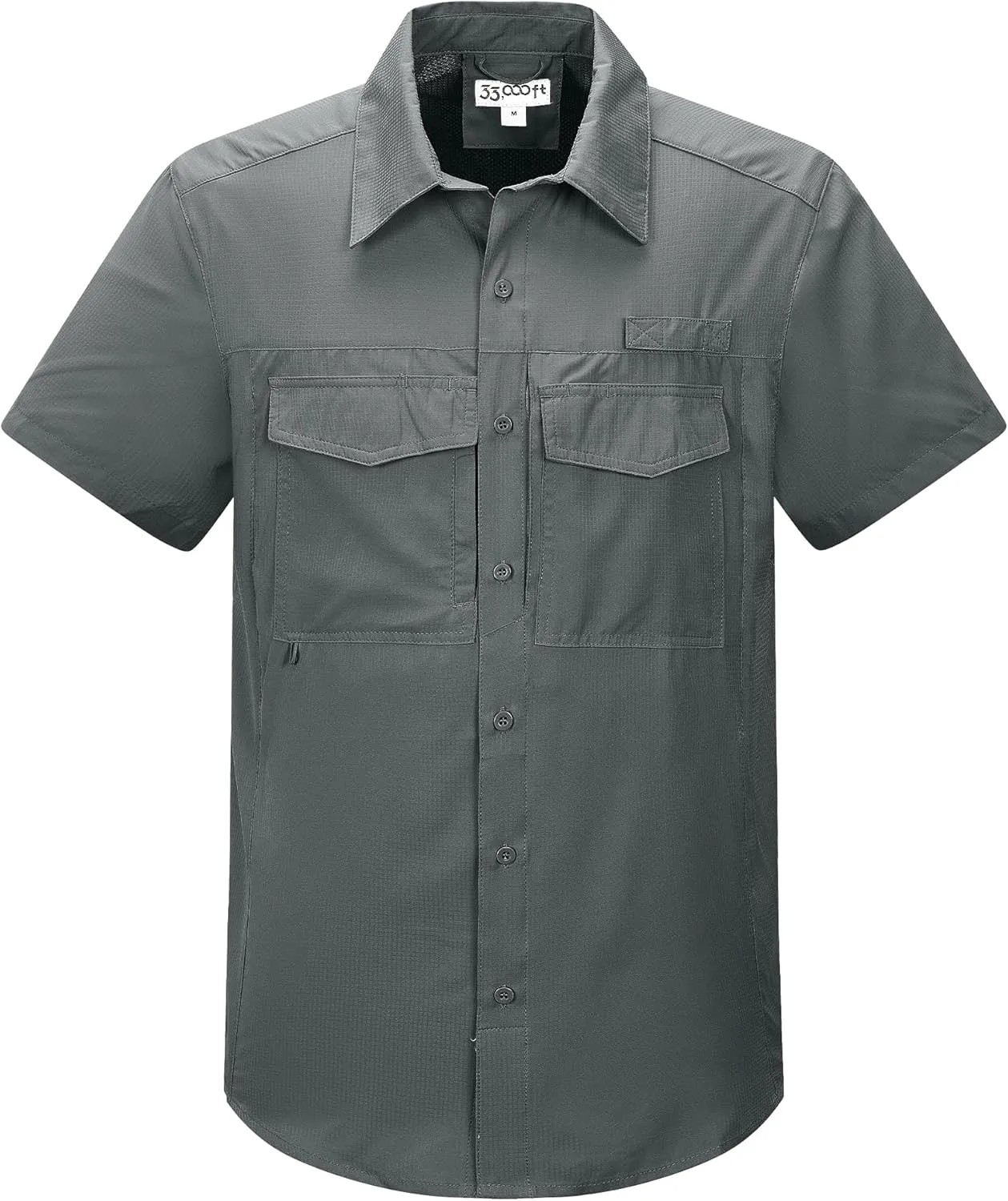 33,000ft Men's Fishing Shirts Lightweight Cool Quick Dry Sun Protection UV Short Sleeve Shirt for Casual Hiking Safari Travel