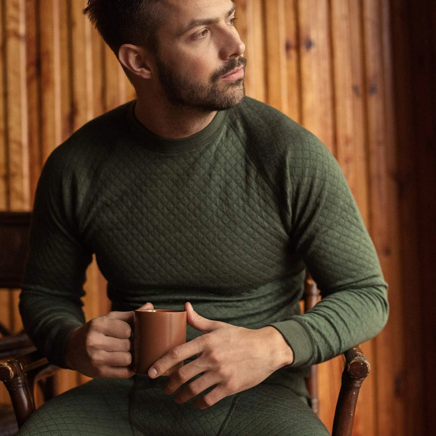3in1 Merino Wool Base Layer Mens - Thermal Shirts for Men - Merino Wool Underwear Mens 330 GSM