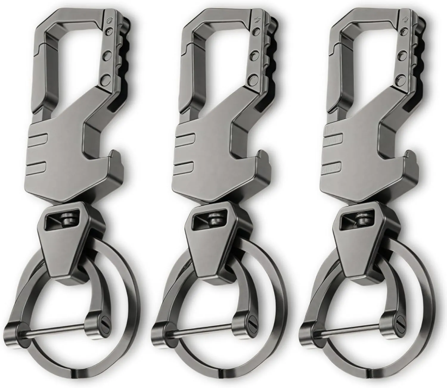 3pcs Heavy Duty Keychain Opener with 2 Keyrings Car Keychains, Multifunctional Toolbox for Men,Car Keychains