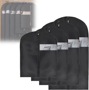 4Pcs Space Saving Hanging Garment Bag with Self Compression Zipper, Space Saver Coat Storage Bag, Coat Covers for Closet with Zipper, for Closet Storage(Black)