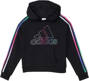 adidas Girls' Multicolor 3-Stripes Fleece Pullover Hoodie
