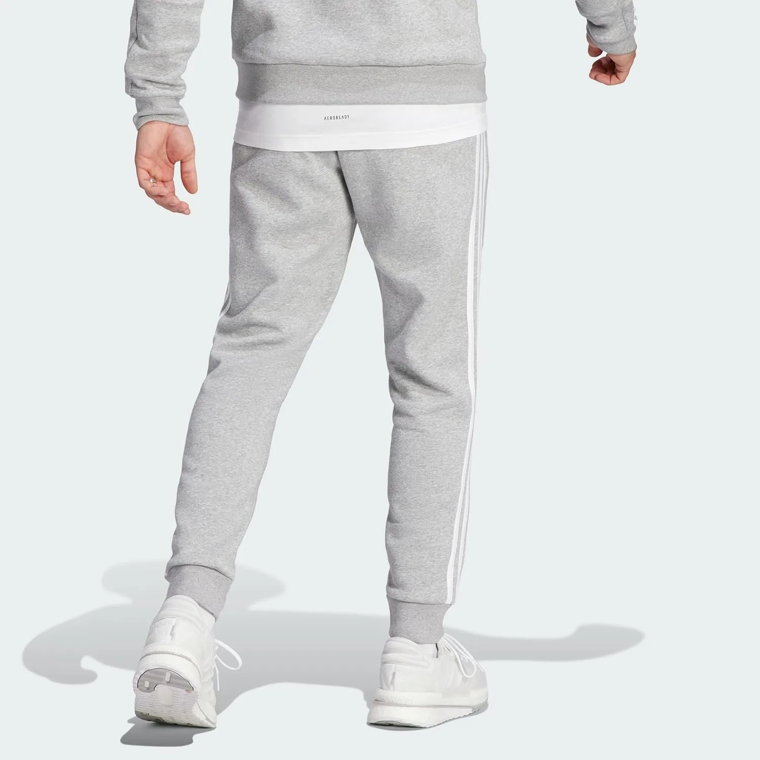 adidas Men's Essentials Fleece 3-Stripes Tapered Cuff Pants