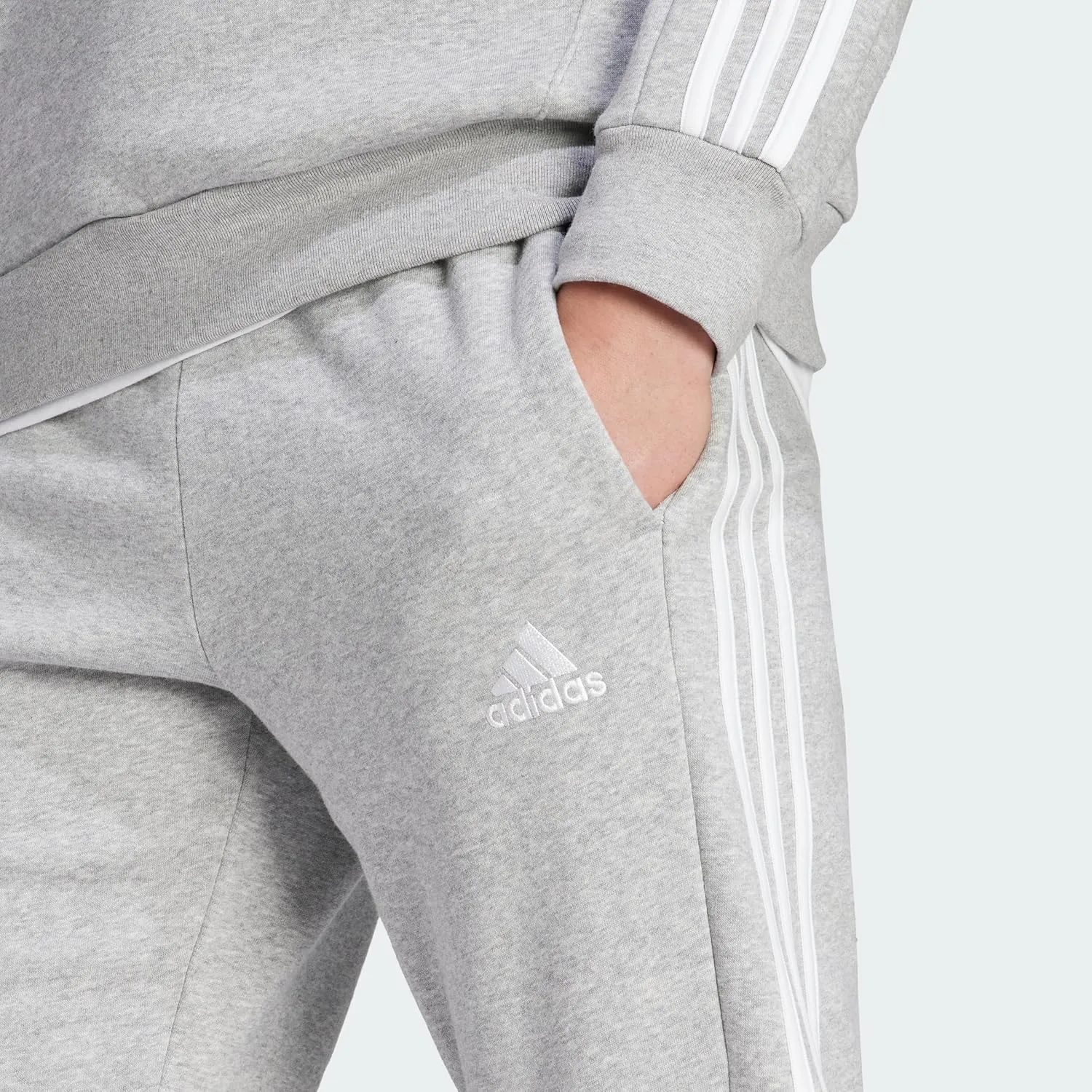 adidas Men's Essentials Fleece 3-Stripes Tapered Cuff Pants