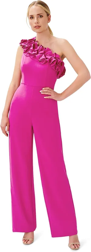 Adrianna Papell womens Ruffle Crepe JumpsuitJumpsuit