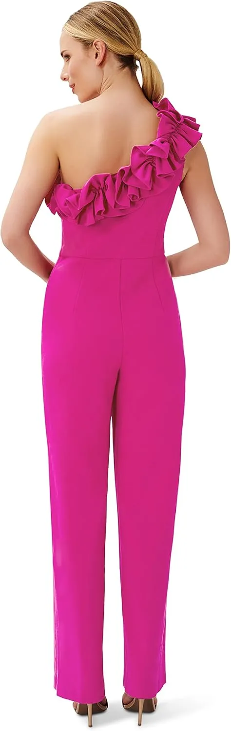 Adrianna Papell womens Ruffle Crepe JumpsuitJumpsuit