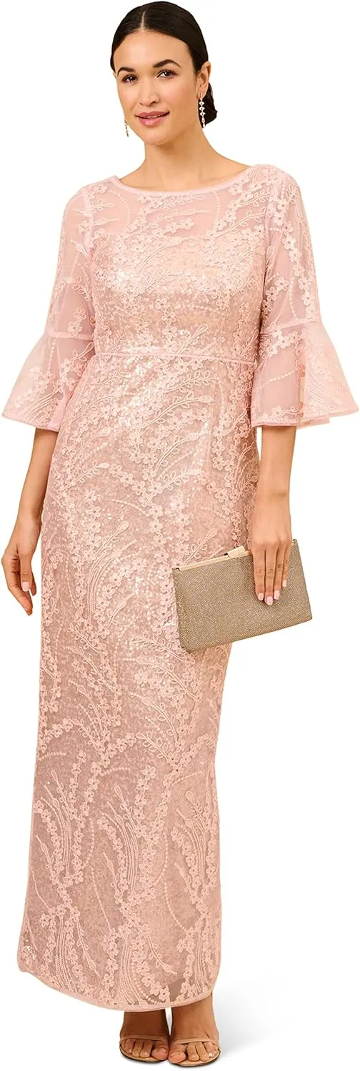 Adrianna Papell Women's Sequin Embroidered Gown