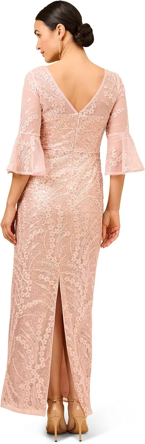 Adrianna Papell Women's Sequin Embroidered Gown