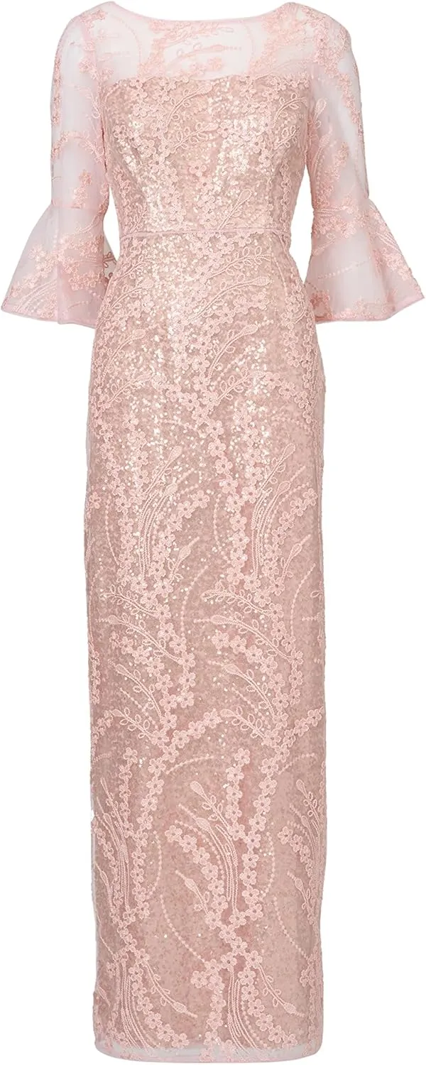 Adrianna Papell Women's Sequin Embroidered Gown
