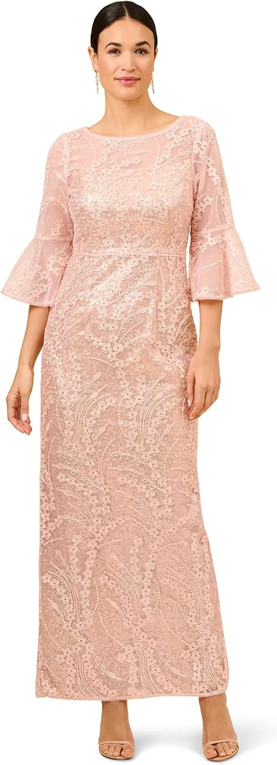 Adrianna Papell Women's Sequin Embroidered Gown