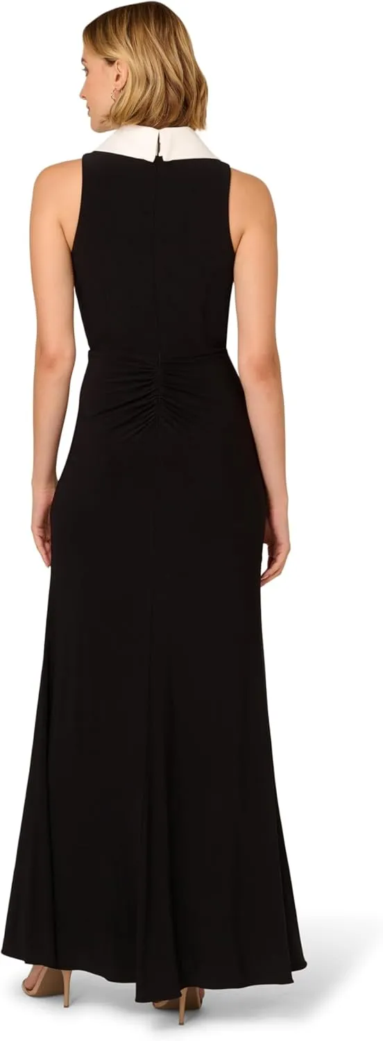 Adrianna Papell Women's Shawl Collar Jersey Gown
