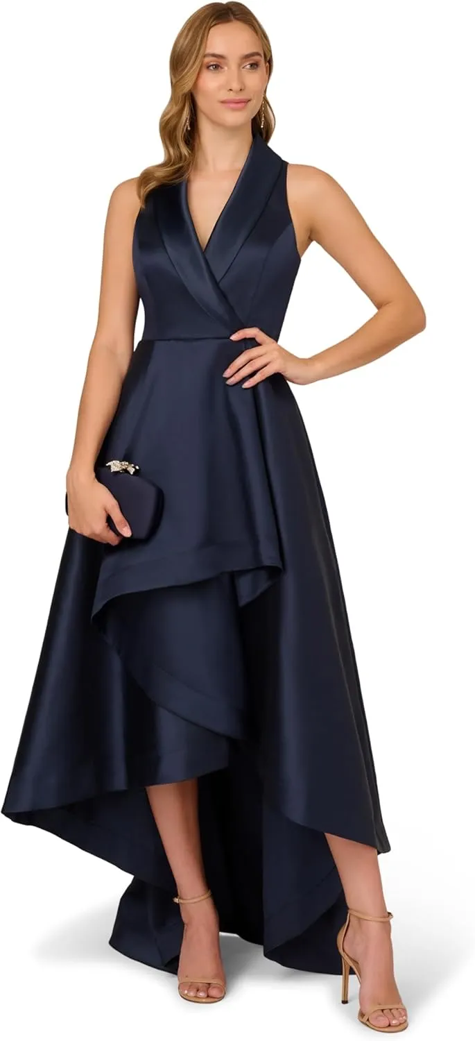 Adrianna Papell Women's Tuxedo High Low Gown