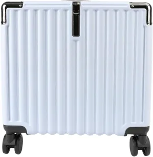 Advantez 18-Inch Suitcase  White ABS PC Hardshell Luggage, Lightweight 5.5 lbs, Compact Carry-On Spinner for Travel and Business Trips