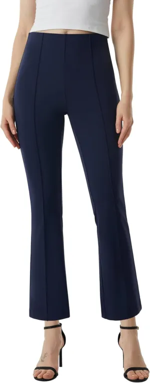 AFITNE Women's Yoga Dress Pants with Pockets Stretchy Pull On High Waisted Cropped Pants Work Casual Ankle Pants