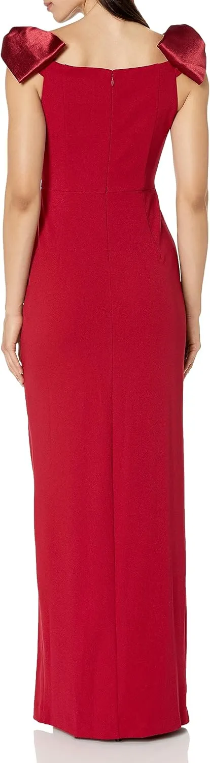 Aidan Mattox Women's Stretch Crepe Column Gown