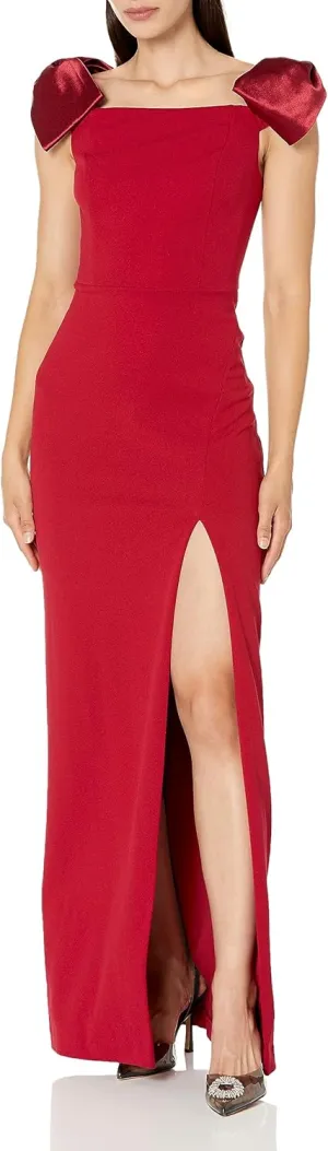 Aidan Mattox Women's Stretch Crepe Column Gown