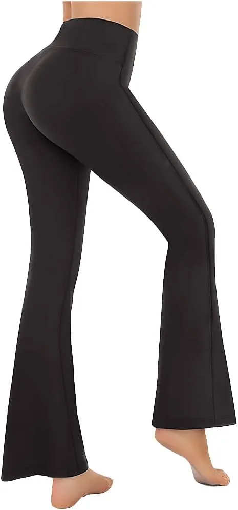 AIFARLD Bootcut Yoga Pants for Women with Pockets Flare Leggings Wide Leg High Waist Workout Tummy Control Gym