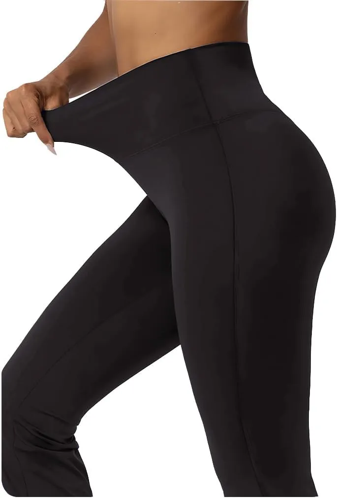 AIFARLD Bootcut Yoga Pants for Women with Pockets Flare Leggings Wide Leg High Waist Workout Tummy Control Gym