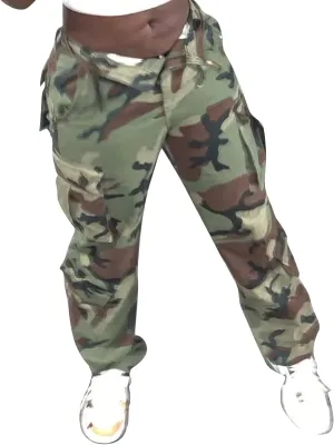 AKARMY Womens Cargo Pants with Pockets Outdoor Casual Ripstop Camo Military Combat Construction Work Pants
