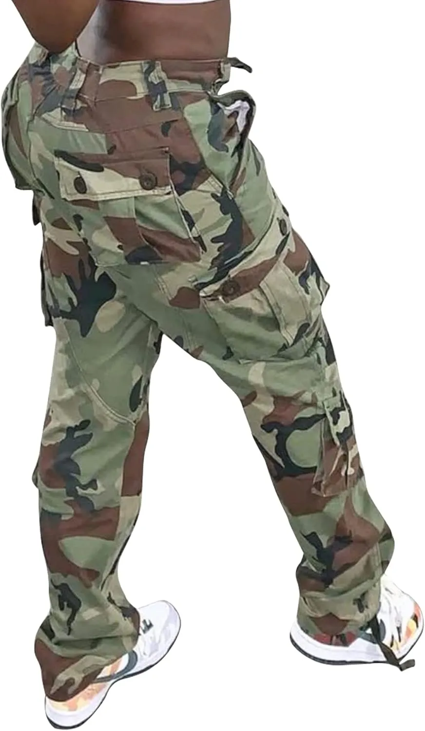 AKARMY Womens Cargo Pants with Pockets Outdoor Casual Ripstop Camo Military Combat Construction Work Pants