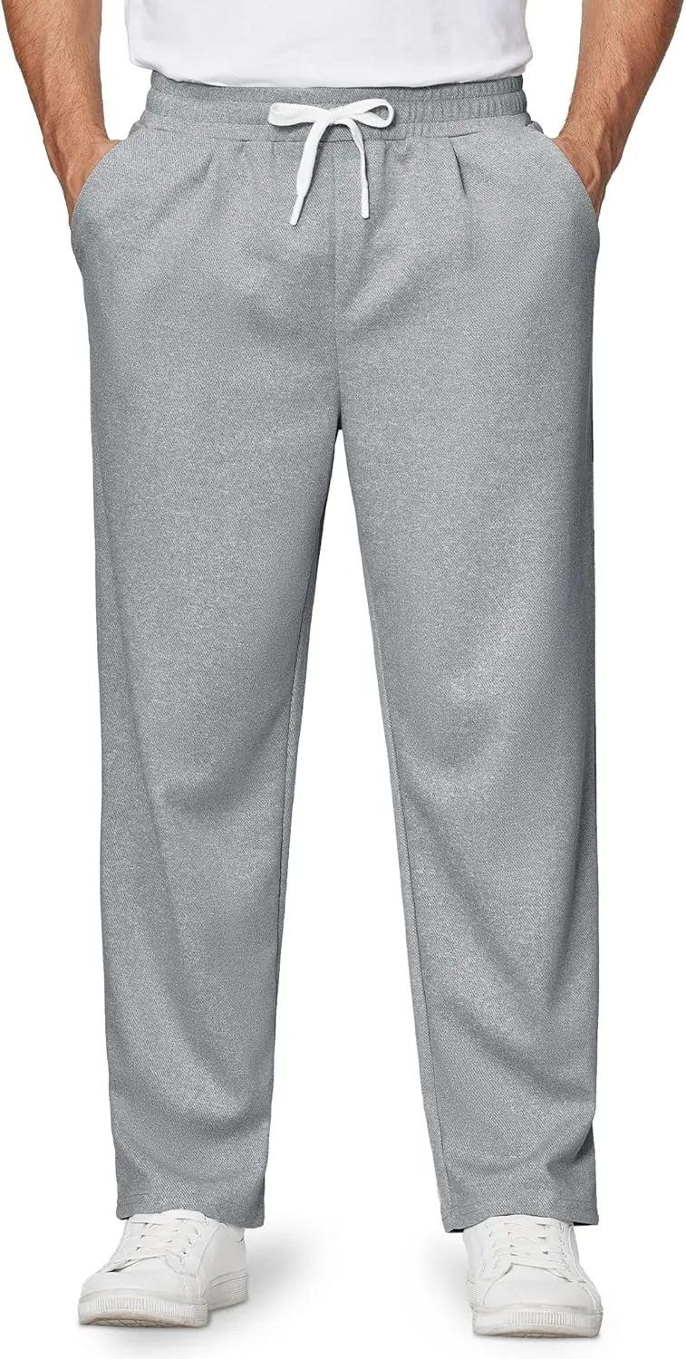 Alimens & Gentle Mens Sweatpants Casual Open Bottom Sweat Pants for Men Drawstring Workout Pants with Pockets