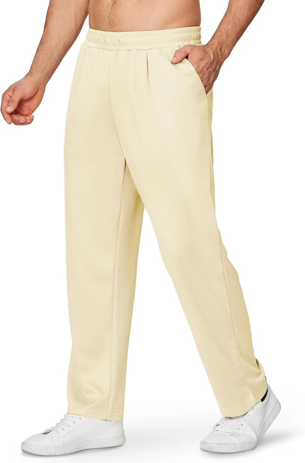 Alimens & Gentle Mens Sweatpants Casual Open Bottom Sweat Pants for Men Drawstring Workout Pants with Pockets