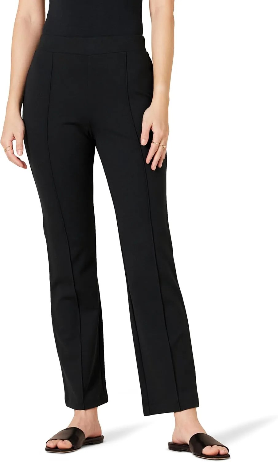 Amazon Essentials Women's Ponte Pull-On Mid Rise Ankle Length Pants