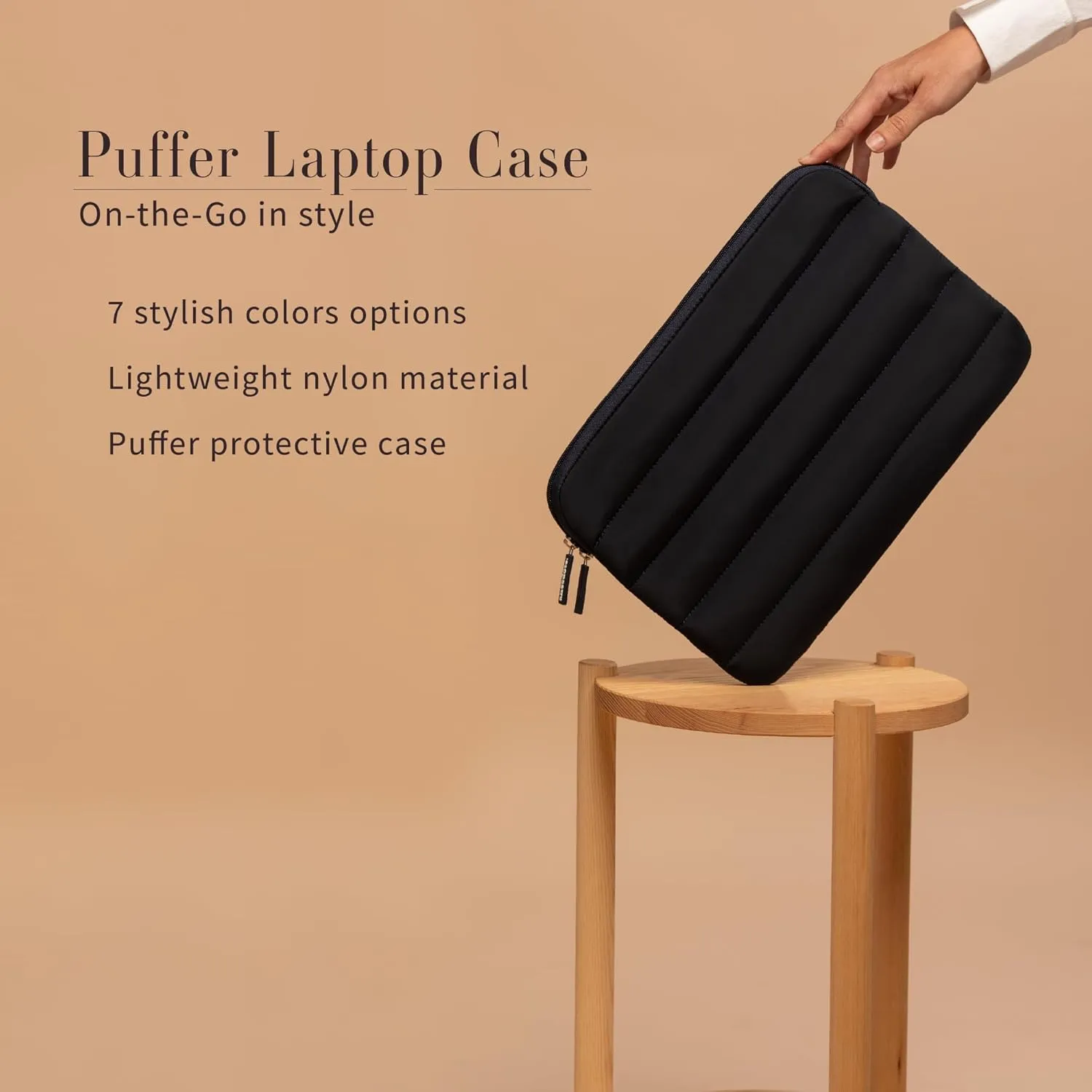 ANECDOTE Laptop Case 15-16 Inch  A Perfect Laptop Sleeve - Compatible with MacBook Air/Pro 15 inch M3 M2 M1 Chip Pro Max 2023-2021  Fits Well, Made of 100% Nylon with Aesthetic Design (Black)