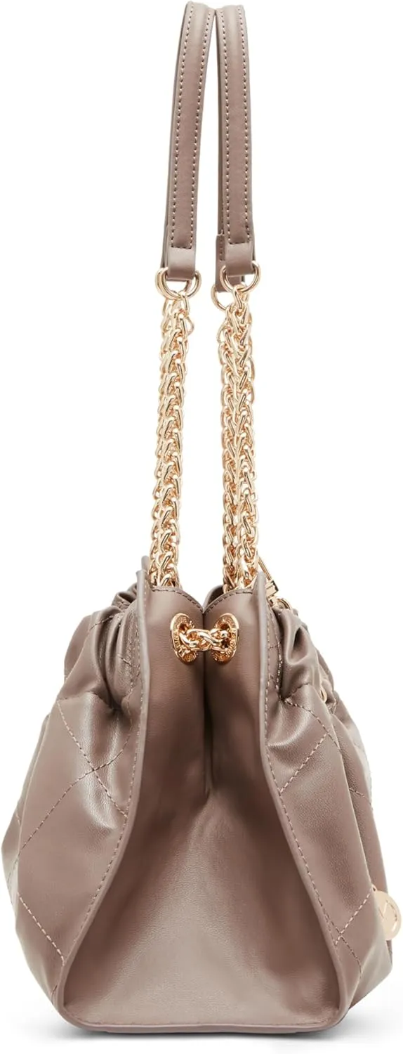 Anne Klein Quilted Stitched Cinched Closure Satchel