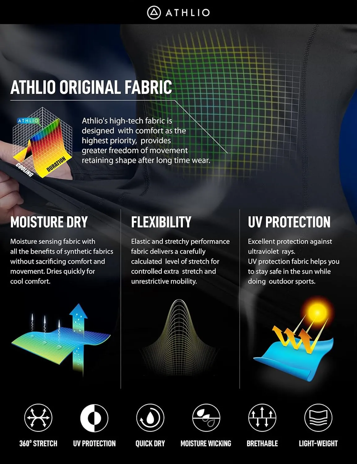ATHLIO Women's Sports Compression Shirt, Cool Dry Fit Long Sleeve Workout Tops, Athletic Exercise Gym Yoga Shirts