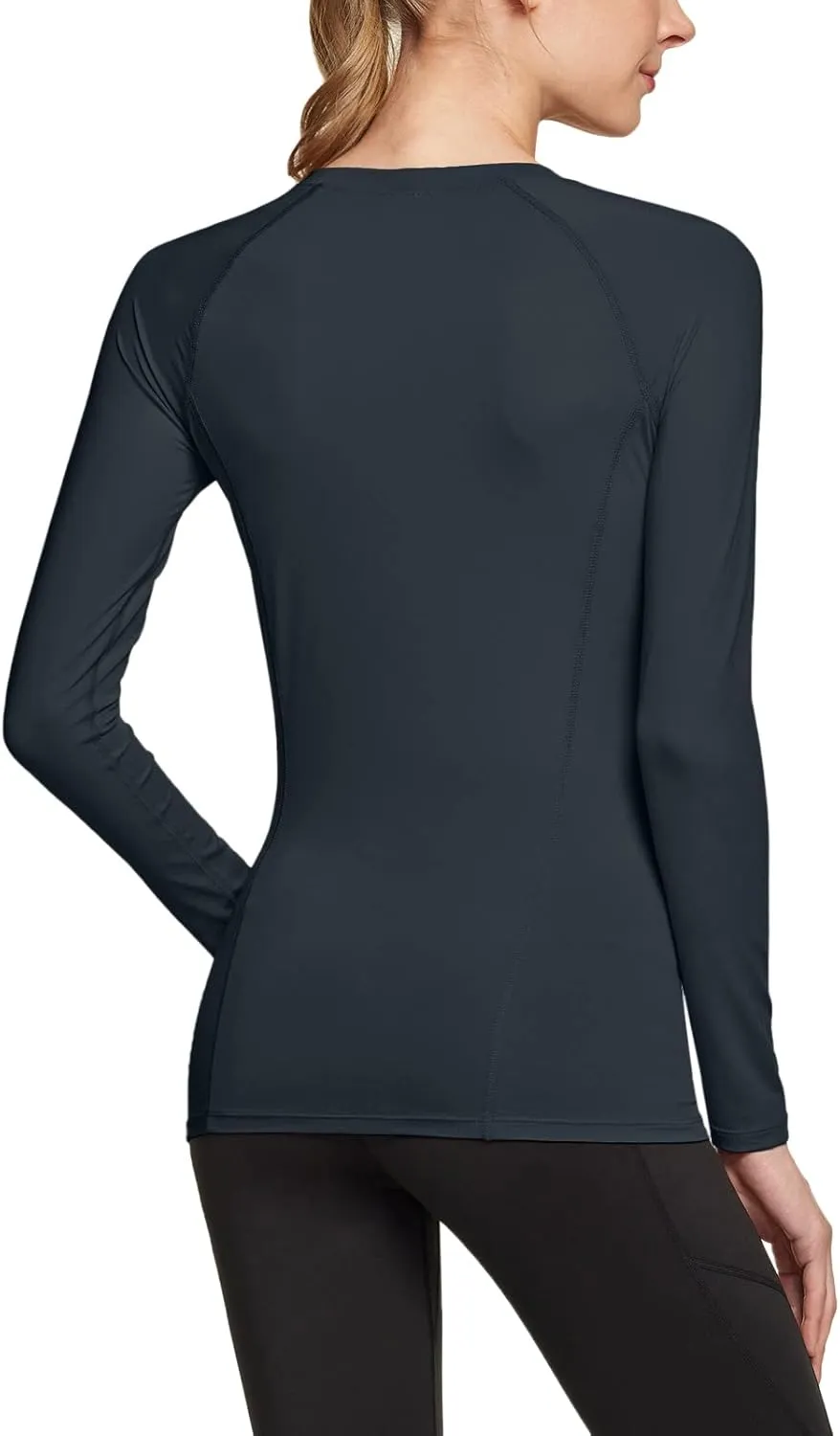 ATHLIO Women's Sports Compression Shirt, Cool Dry Fit Long Sleeve Workout Tops, Athletic Exercise Gym Yoga Shirts