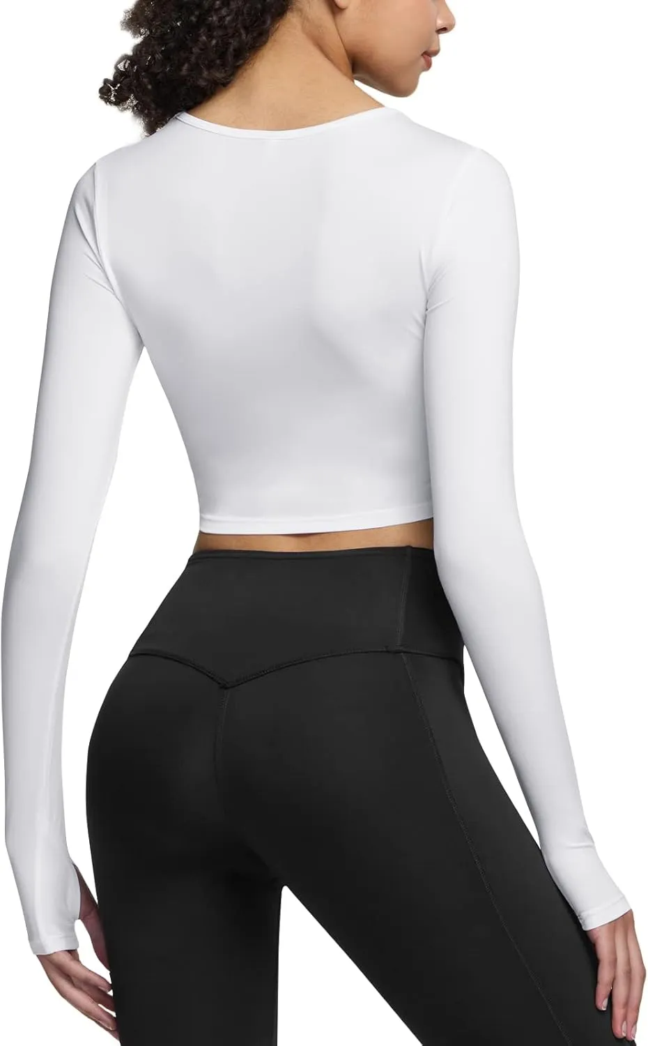ATHLIO Women's Sports Compression Shirt, Cool Dry Fit Long Sleeve Workout Tops, Athletic Exercise Gym Yoga Shirts