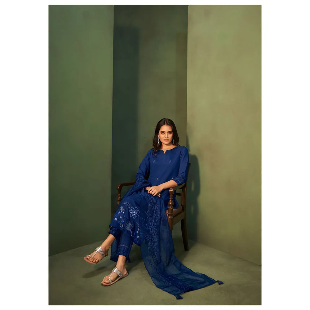 Autumnlane Blue Amiya Azure Kurta with Pant & Dupatta (Set of 3)