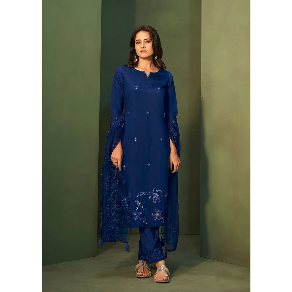 Autumnlane Blue Amiya Azure Kurta with Pant & Dupatta (Set of 3)