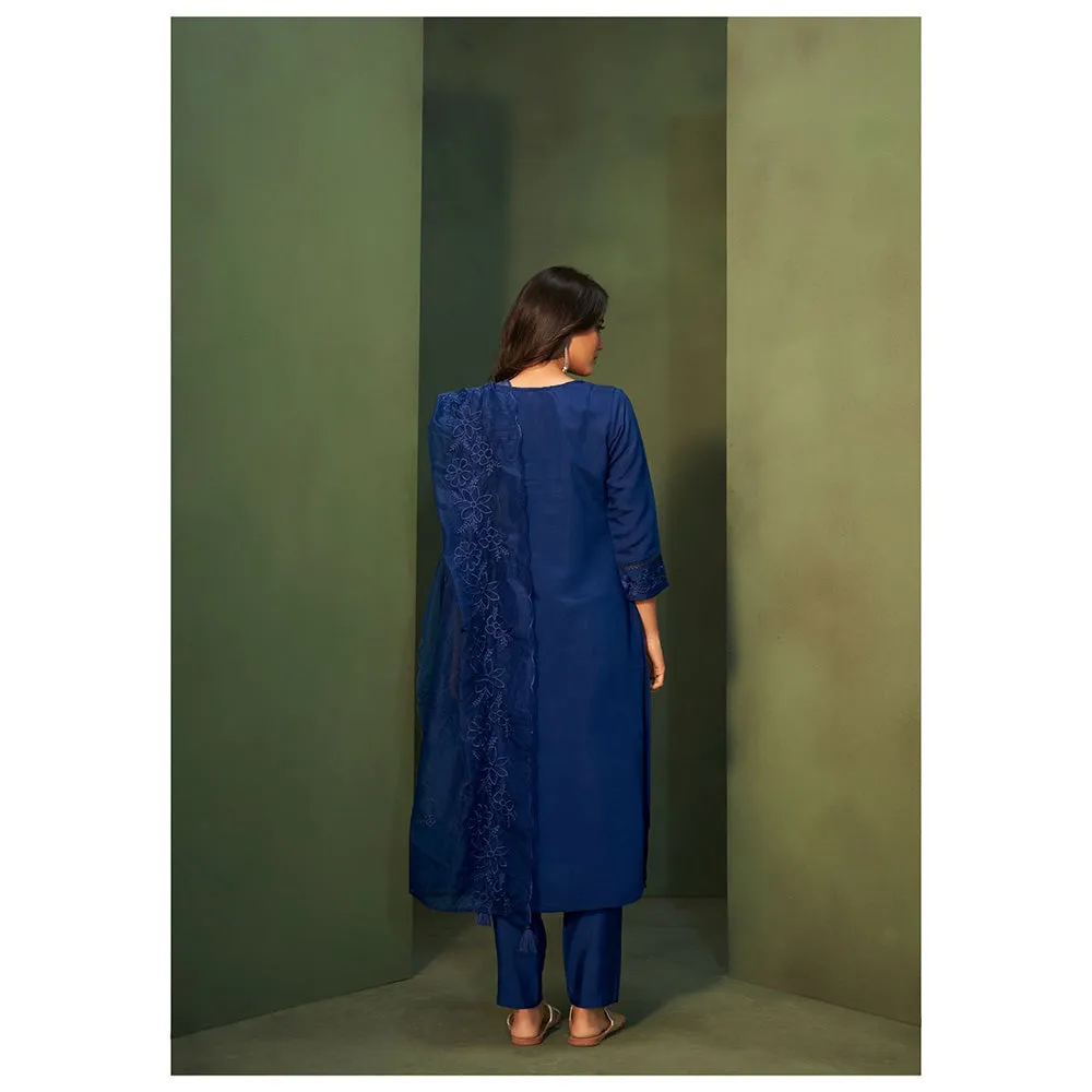 Autumnlane Blue Amiya Azure Kurta with Pant & Dupatta (Set of 3)