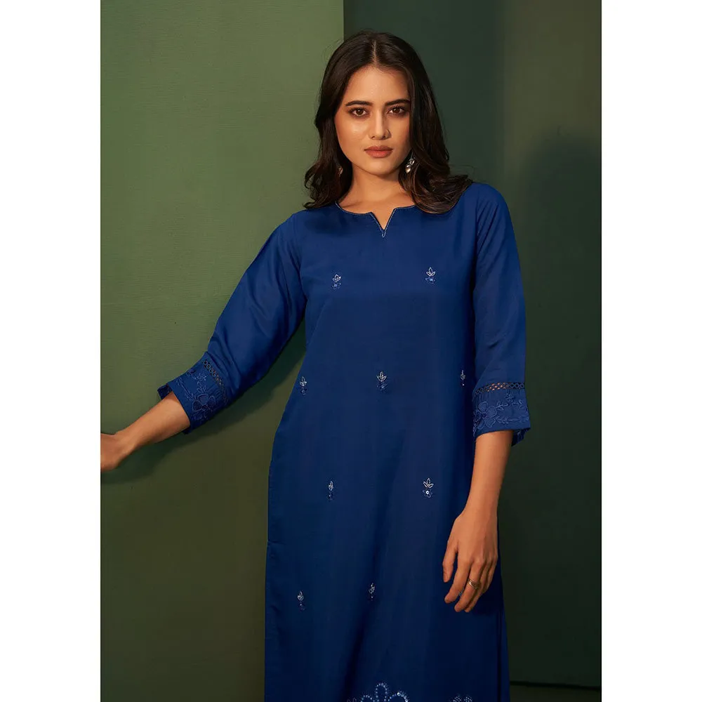 Autumnlane Blue Amiya Azure Kurta with Pant & Dupatta (Set of 3)