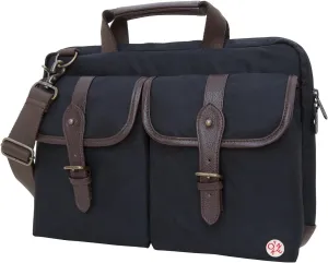 Bags Waxed Knickerbocker Laptop Bag 13 Inch, Black/Dark Brown, One Size