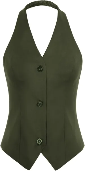 Belle Poque Vest for Work Vintage Button Down Suit Waistcoat