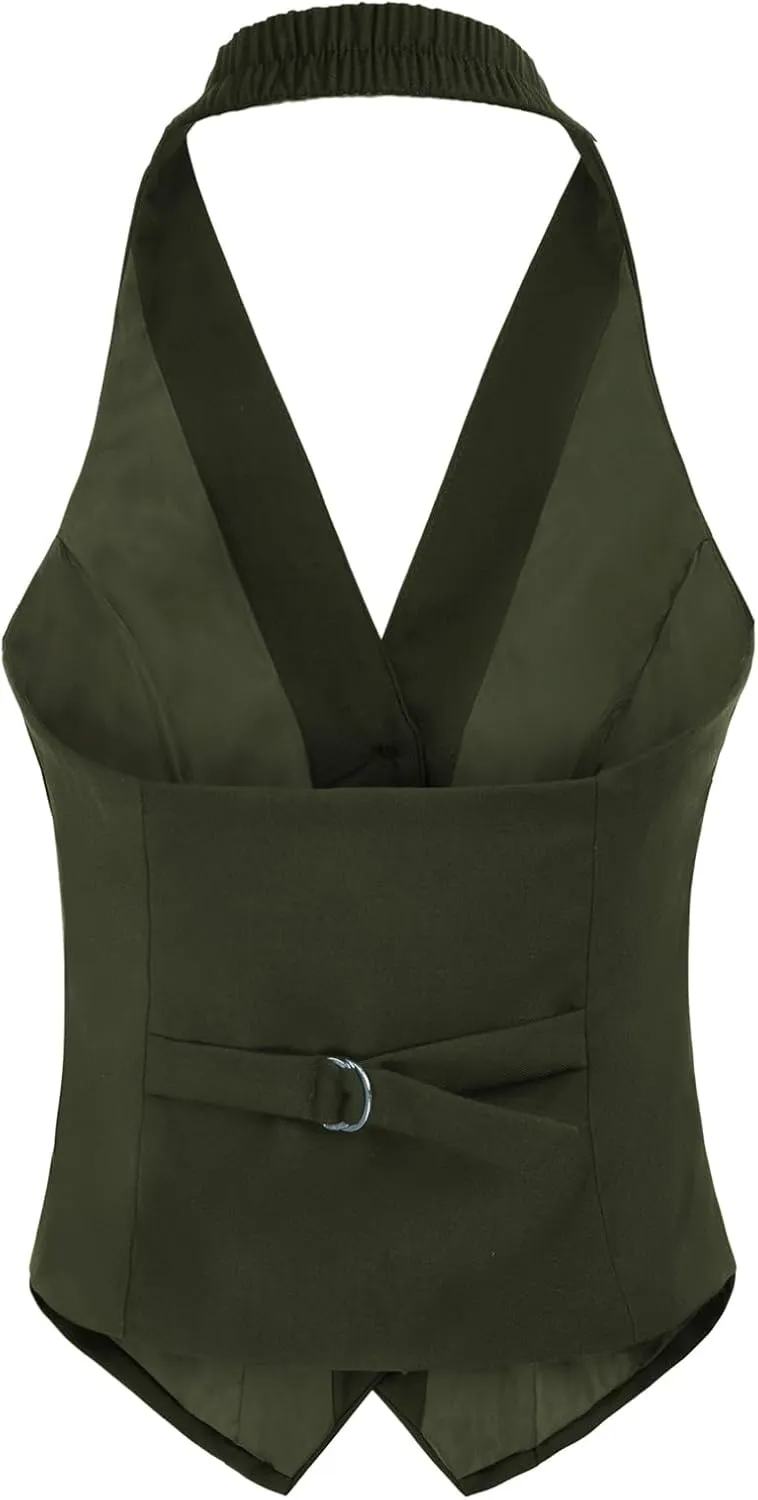 Belle Poque Vest for Work Vintage Button Down Suit Waistcoat