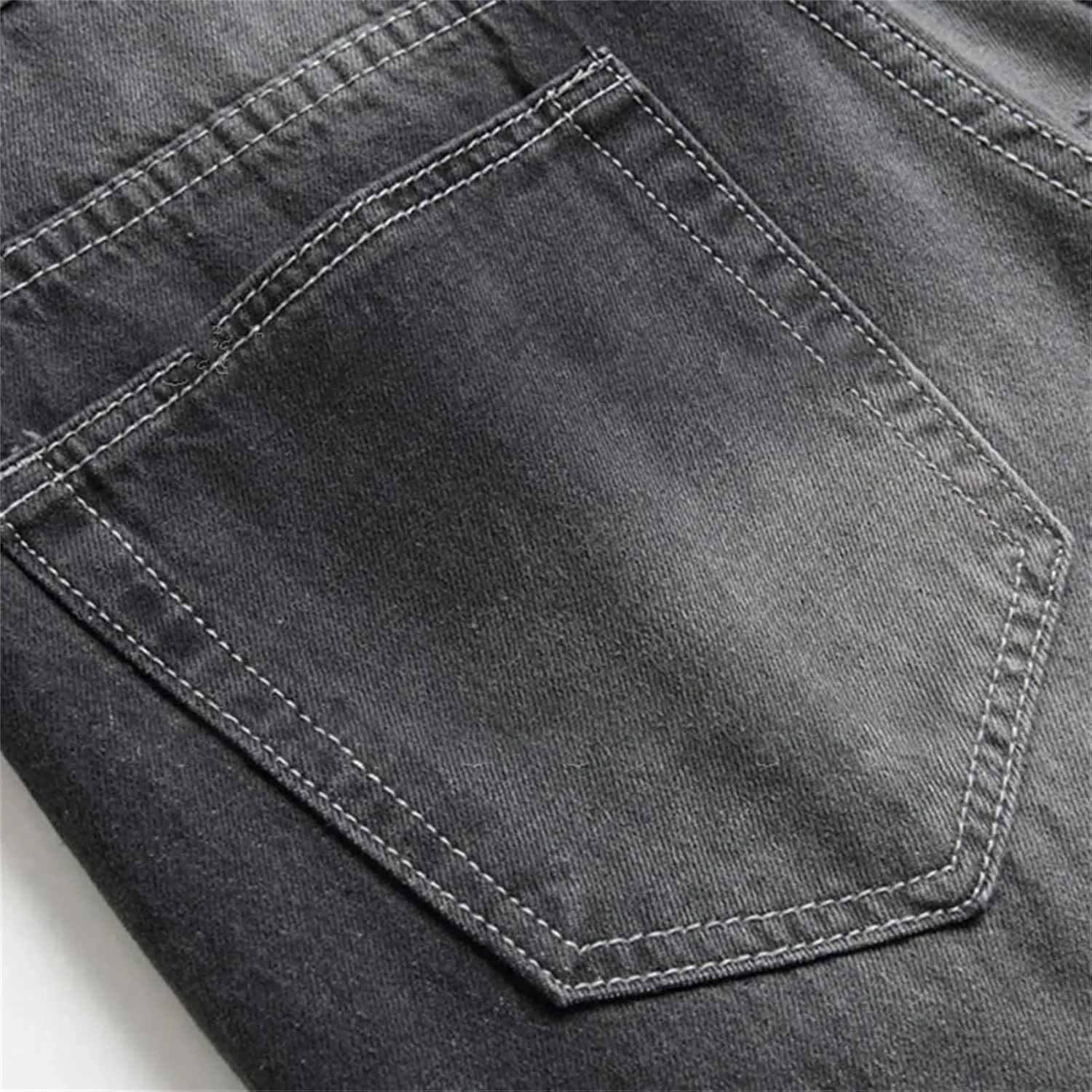 Black Jacket Jeans Two Piece Set for Men Casual Loose Denim Coat and Hole Ripped Pants