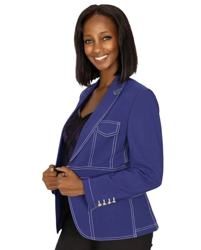 Blue Office Jacket African