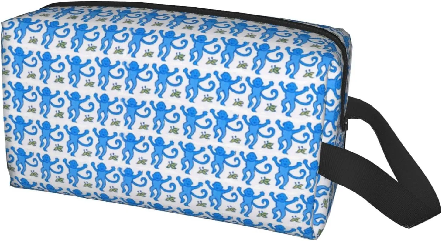 Blue Rabbit Monkey Makeup Bag Travel Cosmetic Bags For Women Portable Pouch For Purse Zipper Toiletry Accessories Storage Bag
