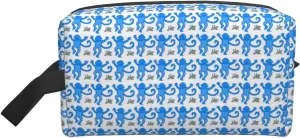 Blue Rabbit Monkey Makeup Bag Travel Cosmetic Bags For Women Portable Pouch For Purse Zipper Toiletry Accessories Storage Bag