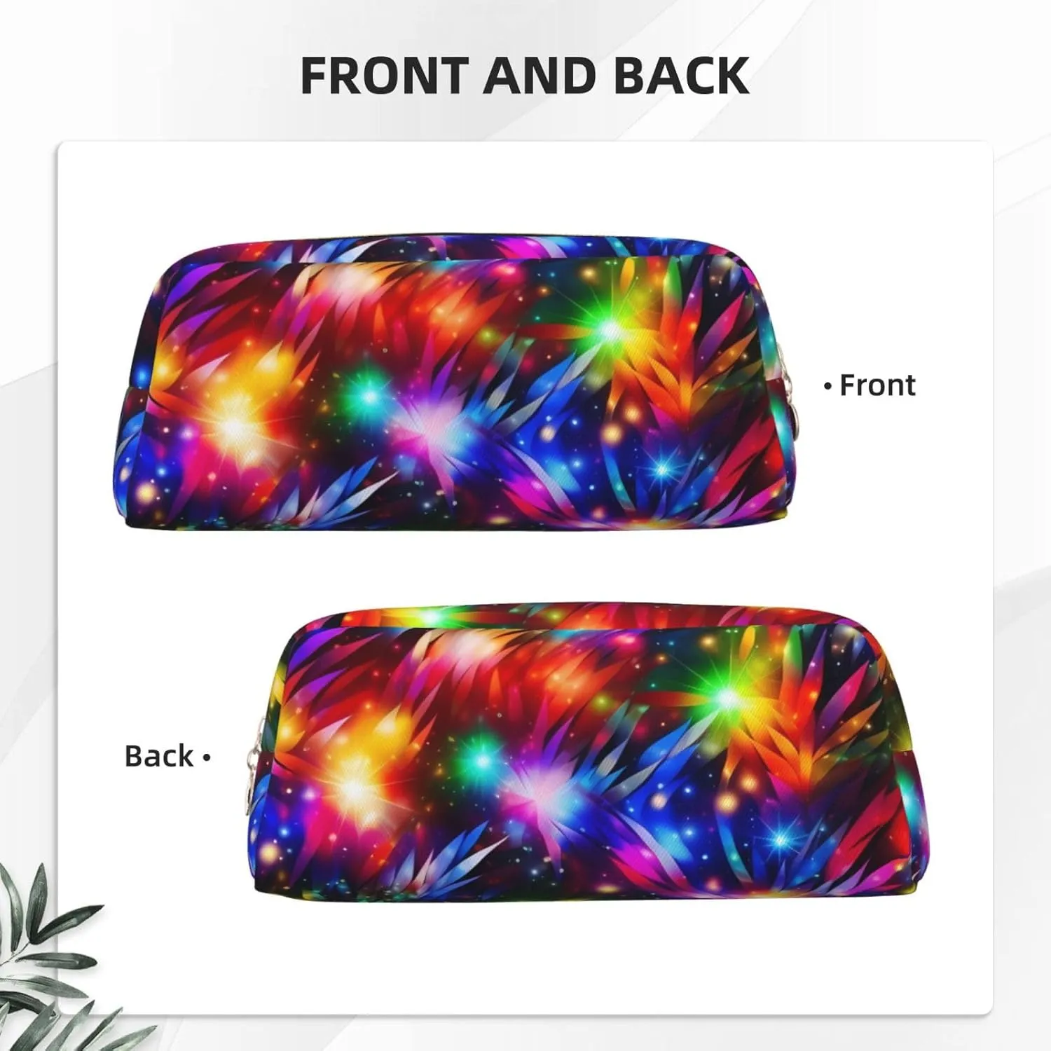Bright Beautiful Colorful Art Makeup Bag Travel Toiletry Bag Big Pencil Bag for Women Men Leather Zipper Coin Pouch Purse